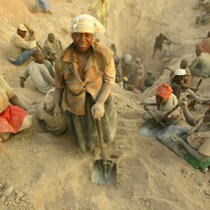 Güney Afrika altın ve elmas madeni işcileri