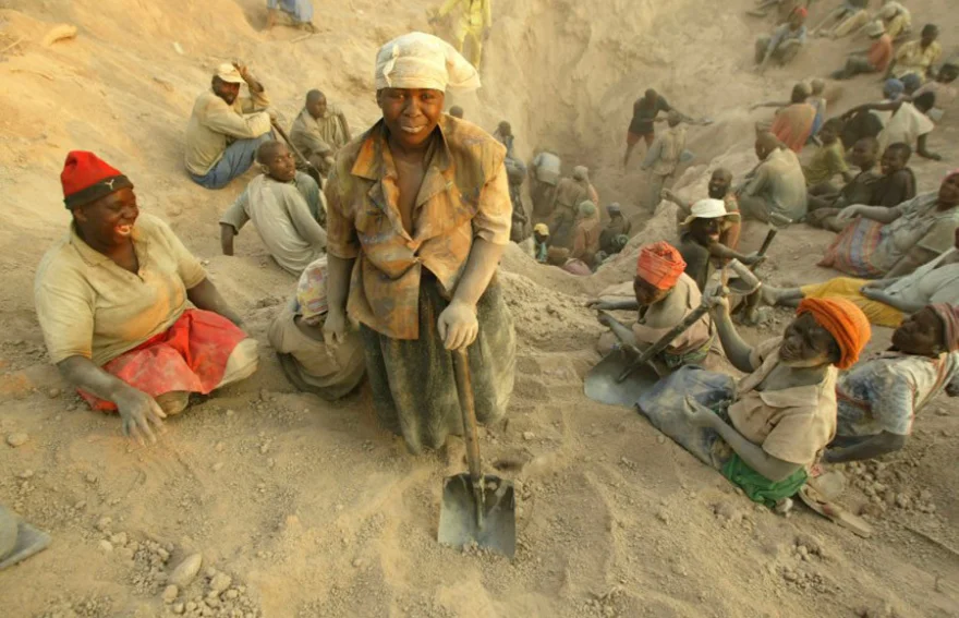 Güney Afrika altın ve elmas madeni işcileri