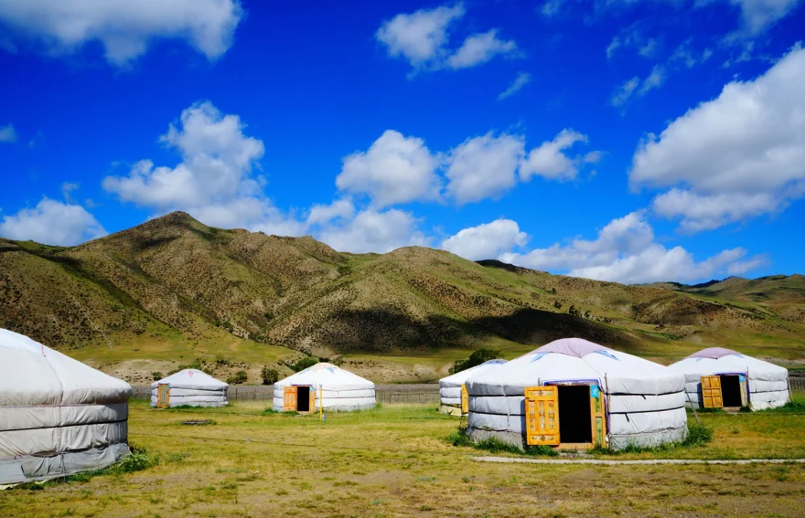 Moğolistan Turu konaklamalarında Ger Çadırı